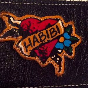 Soft leather wrist cuff Habibi sweetheart tattoo Dubai Bling!